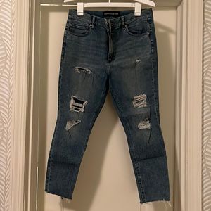 Express cropped ripped jeans